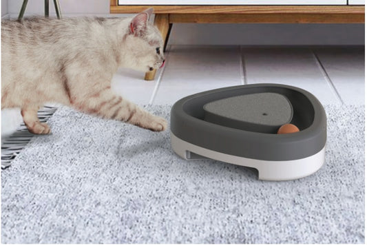 Pet Cat Smart Funny Cat Triangle Turntable Electric Toy Cat Scratcher