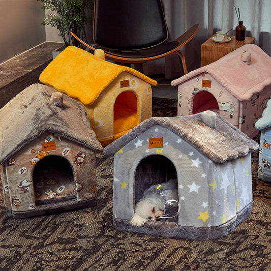Foldable Dog House Pet Cat Warm Bed